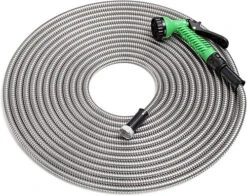 Hose Hero 50ft Smart Steel Tough Garden Hose With 7" Nozzle Gun