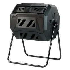 KCT 160L Rotating Garden Compost Tumbler Dual Compartment Tumbling Composter Bin