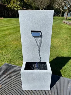Large Wall Blade Shower Water Feature With LED Lights - Solar Powered 36.5x27x96cm
