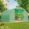 Livingandhome 19 X 10 Ft Green Outdoor Walk In Tunnel Steel Frame Greenhouse With Roll Up Door Windows 1 Livingandhome 19 X 10 Ft Green Outdoor Walk In Tunnel Steel Frame Greenhouse With Roll Up Door Windows -Leaf Shop livingandhome 19 x 10 ft green outdoor walk in tunnel steel frame greenhouse with roll up door windows0670586480352 01c MP
