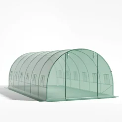 Livingandhome 19 X 10 Ft Green Outdoor Walk In Tunnel Steel Frame Greenhouse With Roll Up Door Windows -Leaf Shop livingandhome 19 x 10 ft green outdoor walk in tunnel steel frame greenhouse with roll up door windows0670586480352 04c MP