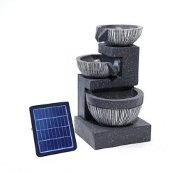 Livingandhome 3 Tier Bowls Outdoor Solar Powered Water Fountain Rockery Decoration -Leaf Shop livingandhome 3 tier bowls outdoor solar powered water fountain rockery decoration0735940273497 04c MP