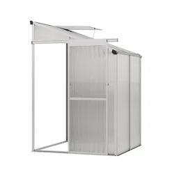 Livingandhome 4 X 4 Ft Lean To Polycarbonate Greenhouse With Window Opening -Leaf Shop livingandhome 4 x 4 ft lean to polycarbonate greenhouse with window opening0735940255486 03c MP