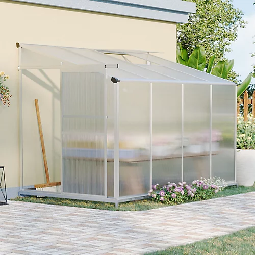 Livingandhome 8 X 4 Ft Lean To Polycarbonate Greenhouse With Window Opening And Base 3 Livingandhome 8 X 4 Ft Lean To Polycarbonate Greenhouse With Window Opening And Base