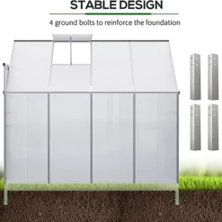 Livingandhome 8 X 4 Ft Lean To Polycarbonate Greenhouse With Window Opening And Base 8 Livingandhome 8 X 4 Ft Lean To Polycarbonate Greenhouse With Window Opening And Base -Leaf Shop livingandhome 8 x 4 ft lean to polycarbonate greenhouse with window opening and base0735940255431 03c MP