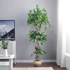 Livingandhome Artificial Banyan Tree House Plant Indoor Plant In Black Pot 180 Cm -Leaf Shop livingandhome artificial banyan tree house plant indoor plant in black pot 180 cm0735940251433 03c MP