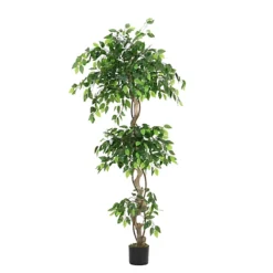 Livingandhome Artificial Banyan Tree House Plant Indoor Plant In Black Pot 180 Cm -Leaf Shop livingandhome artificial banyan tree house plant indoor plant in black pot 180 cm0735940251433 04c MP