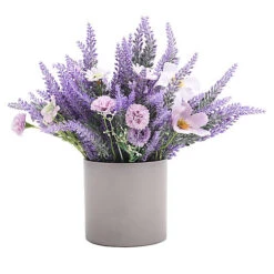 Livingandhome Artificial Lavender Potted Purple Flower Rustic Wood Planter Tabletop Decor -Leaf Shop livingandhome artificial lavender potted purple flower rustic wood planter tabletop decor0735940276450 04c MP
