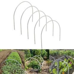 Livingandhome Large Galvanized Pipe Garden Grow Tunnel Hoop Greenhouse Hoop With 5 Clips
