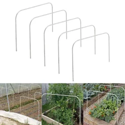 Livingandhome Square Galvanized Pipe Garden Grow Tunnel Hoop Greenhouse Hoop With 5 Clips