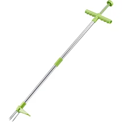 Long Handled Weed Remover - Aluminium No Bend Garden Lawn Weeding Tool With 3 Claws & Foot Pedal - Measures 100 X 21.5 X 4.5cm -Leaf Shop long handled weed remover aluminium no bend garden lawn weeding tool with 3 claws foot pedal measures 100 x 21 5 x 4 5cm5053335898779 02c MP