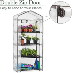 Mini Greenhouse 4 Tier Small Garden Grow House Reinforced PE -Leaf Shop mini greenhouse 4 tier small garden grow house reinforced pe5031470232092 04c MP