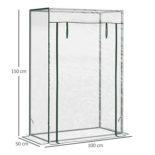 Outsunny 100 X 50 X 150cm Greenhouse W/ Zipper Roll-up Door Outdoor Transparent 5 Outsunny 100 X 50 X 150cm Greenhouse W/ Zipper Roll-up Door Outdoor Transparent - Image 3