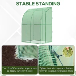 Outsunny 143 X 118 X 212cm Walk-In Lean To Wall Tunnel Greenhouse W/ Door -Leaf Shop outsunny 143 x 118 x 212cm walk in lean to wall tunnel greenhouse w door5056399121135 06c MP