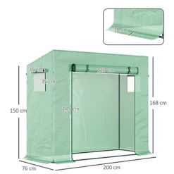 Outsunny 200x76x168cm Walk-in Garden Greenhouse Plant Warm House W/ Roll Up Door 8 Outsunny 200x76x168cm Walk-in Garden Greenhouse Plant Warm House W/ Roll Up Door -Leaf Shop outsunny 200x76x168cm walk in garden greenhouse plant warm house w roll up door5056534543785 03c MP