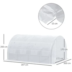 Outsunny 4 X 3 X 2 M Polytunnel Greenhouse Pollytunnel Tent Steel Frame White -Leaf Shop outsunny 4 x 3 x 2 m polytunnel greenhouse pollytunnel tent steel frame white5056534554576 03c MP