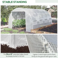 Outsunny 4 X 3 X 2 M Polytunnel Greenhouse Pollytunnel Tent Steel Frame White -Leaf Shop outsunny 4 x 3 x 2 m polytunnel greenhouse pollytunnel tent steel frame white5056534554576 06c MP