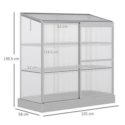 Outsunny 4x2ft 3-Tier Greenhouse Outdoor Plant Grow Aluminium Frame W/ Roof Door -Leaf Shop outsunny 4x2ft 3 tier greenhouse outdoor plant grow aluminium frame w roof door5056399108419 03c MP