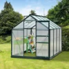 Outsunny 6x8ft Walk-In Polycarbonate Greenhouse Plant Grow Galvanized Aluminium -Leaf Shop outsunny 6x8ft walk in polycarbonate greenhouse plant grow galvanized aluminium5056029815786 01c MP