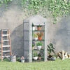 Outsunny Mini Greenhouse 4-Tier Portable Plant House Shed W/ PE Cover, White -Leaf Shop outsunny mini greenhouse 4 tier portable plant house shed w pe cover white5056534504427 01c MP