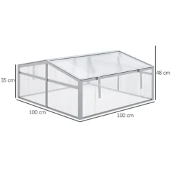Outsunny Outdoor 2 Level Adjustable Roof Cold Frame Greenhouse Aluminium -Leaf Shop outsunny outdoor 2 level adjustable roof cold frame greenhouse aluminium5056029839133 03c MP