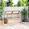 Outsunny Raised Garden Bed With Greenhouse Wooden Cold Frame Natural -Leaf Shop outsunny raised garden bed with greenhouse wooden cold frame natural5056534558550 01c MP