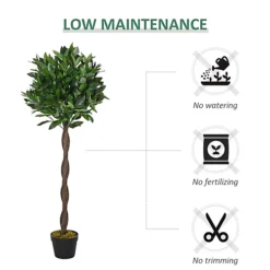 Outsunny Set Of 2 120cm Artificial Bay Laurel Topiary Trees W/ Pot Fake 9 Outsunny Set Of 2 120cm Artificial Bay Laurel Topiary Trees W/ Pot Fake -Leaf Shop outsunny set of 2 120cm artificial bay laurel topiary trees w pot fake5056399120930 06c MP