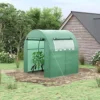 Outsunny Walk In Polytunnel Greenhouse With Roll-up Window And Door, Green -Leaf Shop outsunny walk in polytunnel greenhouse with roll up window and door green5056602924690 01c MP