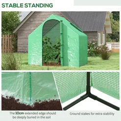 Outsunny Walk-In Portable Greenhouse Mini Grown House Steel Frame Window Green -Leaf Shop outsunny walk in portable greenhouse mini grown house steel frame window green5056399120992 06c MP