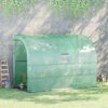 Outsunny Walk-In Tunnel Wall Greenhouse With Windows And Doors, 2 Tiers