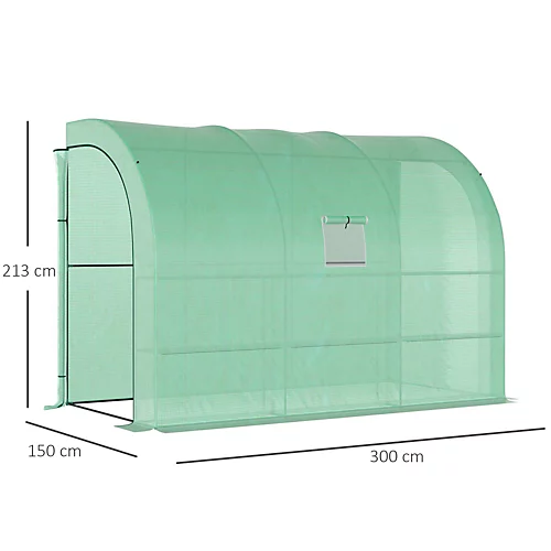 Outsunny Walk-In Tunnel Wall Greenhouse With Windows And Doors, 2 Tiers 5 Outsunny Walk-In Tunnel Wall Greenhouse With Windows And Doors, 2 Tiers - Image 3