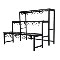 Oypla 3 Tier Metal Garden Flower Staging Plant Stand Display Shelf