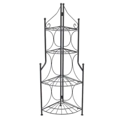 Oypla 4 Tier Foldable Metal Garden Flower Staging Plant Stand Display Shelf