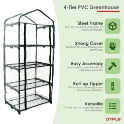 Oypla Growhouse 4-Tier Mini Garden Greenhouse Ideal For Propagating Seeds And Bringing-on Plants -Leaf Shop oypla growhouse 4 tier mini garden greenhouse ideal for propagating seeds and bringing on plants5056233250946 03c MP
