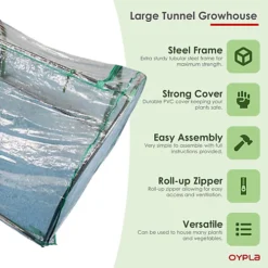 Oypla Large Tunnel Growhouse Garden Plant Greenhouse With PVC Cover - 300x100x80cm -Leaf Shop oypla large tunnel growhouse garden plant greenhouse with pvc cover 300x100x80cm5060544758817 03c MP