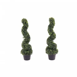 Oypla Set Of 2 Artificial Topiary Boxwood Spiral Trees 80cm Indoor Outdoor Decoration -Leaf Shop oypla set of 2 artificial topiary boxwood spiral trees 80cm indoor outdoor decoration5060544757520 03c MP