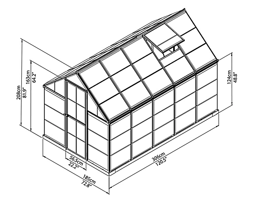 Palram - Canopia Mythos Silver 6x10 Greenhouse 6 Palram - Canopia Mythos Silver 6x10 Greenhouse - Image 4