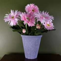 Leaf Pink Potted Daisy Flowering Plant Artificial