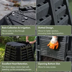 Premium Garden Black 480L Composter -Leaf Shop premium garden black 480l composter5061023960882 03c MP