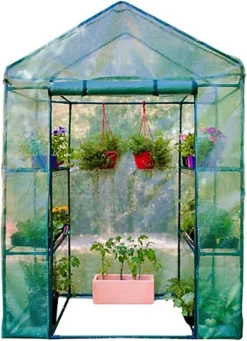 Premium Walk In Greenhouse With Shelves Portable Outdoor Small Reinforced Tubular 4 Shelf Plants Flower Seedling Growhouse -Leaf Shop premium walk in greenhouse with shelves portable outdoor small reinforced tubular 4 shelf plants flower seedling growhouse5012237845847 03c MP