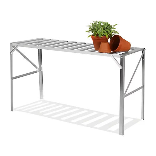 Primrose 1-Tier Traditional Garden Greenhouse Staging Silver 1.18m 3 Primrose 1-Tier Traditional Garden Greenhouse Staging Silver 1.18m