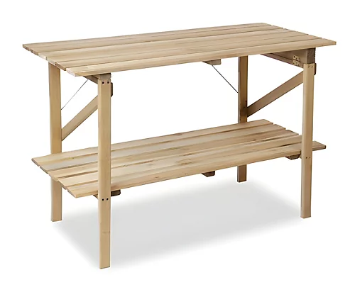 Primrose 2 Tier Collapsible Wooden Garden Greenhouse Staging 1.22m 4 Primrose 2 Tier Collapsible Wooden Garden Greenhouse Staging 1.22m - Image 2