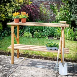 Primrose 2 Tier Easy Store Treated Pine Wooden Garden Greenhouse Staging 1.22m