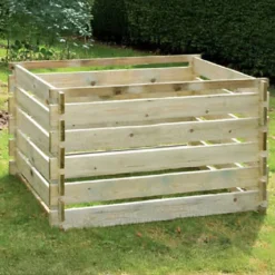 Primrose Outdoor Wooden Compost Bin Extra Large 1575 Litre Composter With Slatted Design 150cm