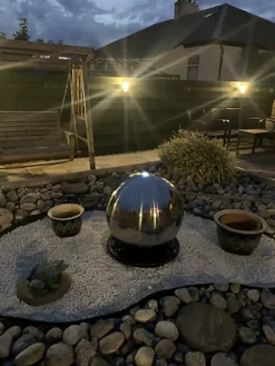 Primrose Polished Sphere Silver Stainless Steel Water Feature With LED Lights H50cm 9 Primrose Polished Sphere Silver Stainless Steel Water Feature With LED Lights H50cm -Leaf Shop primrose polished sphere silver stainless steel water feature with led lights h50cm5055372307139 04c MP