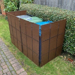 Rattan Effect Wheelie Bin Screen (Triple) -Leaf Shop rattan effect wheelie bin screen triple 5060266598562 03c MP