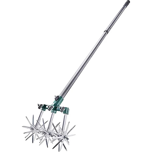 Rolling Cultivator Garden Tool - 18 Offset Blades With Adjustable Telescopic Long Handled - Measures H128 X W16cm 3 Rolling Cultivator Garden Tool - 18 Offset Blades With Adjustable Telescopic Long Handled - Measures H128 X W16cm