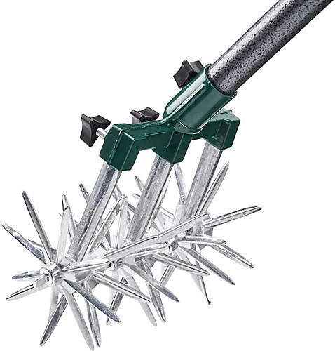 Rolling Cultivator Garden Tool - 18 Offset Blades With Adjustable Telescopic Long Handled - Measures H128 X W16cm 5 Rolling Cultivator Garden Tool - 18 Offset Blades With Adjustable Telescopic Long Handled - Measures H128 X W16cm - Image 3