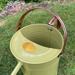 Sage Green Metal & Copper Watering Can (3.5 Litre) -Leaf Shop sage green metal copper watering can 3 5 litre 5055031302048 03c MP