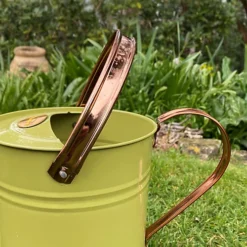 Sage Green Metal & Copper Watering Can (3.5 Litre) -Leaf Shop sage green metal copper watering can 3 5 litre 5055031302048 04c MP